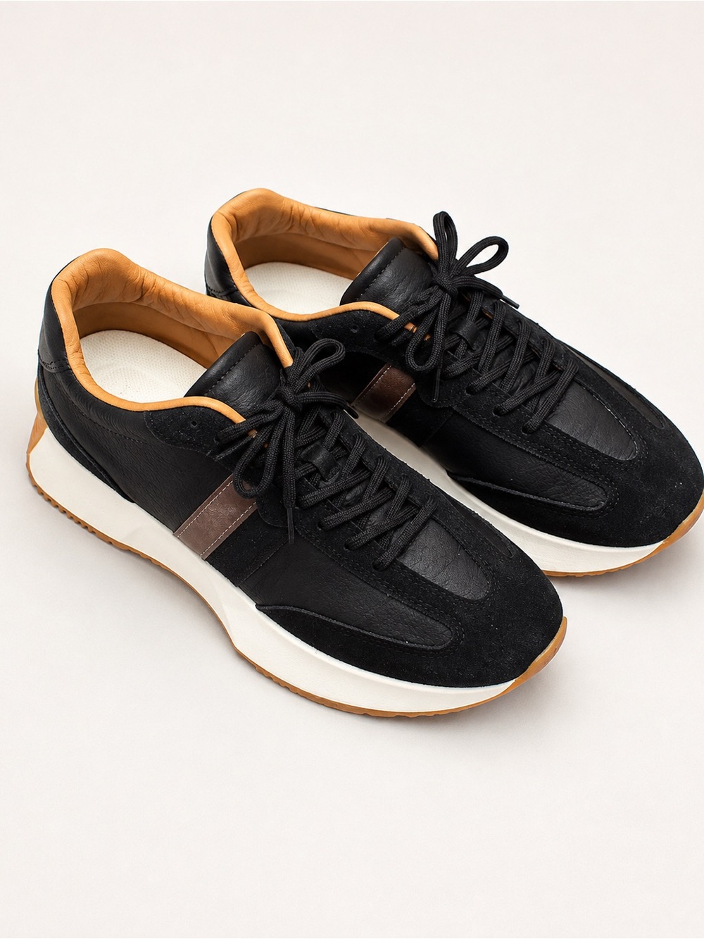 Women Black & Bronze Casual Sneakers